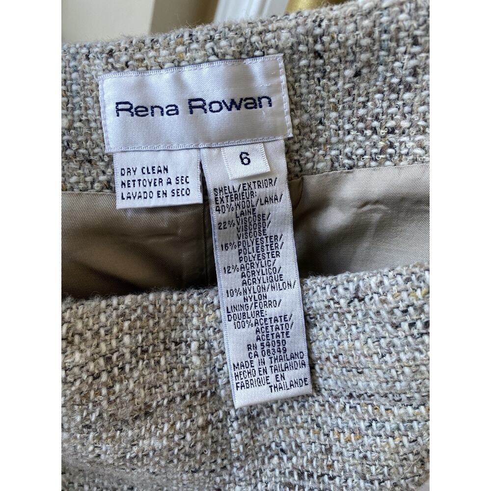 Vintage Rena Rowan for Saville High Waist Textured Wool Tweed Shirt Size 6 EUC - Picture 6 of 11